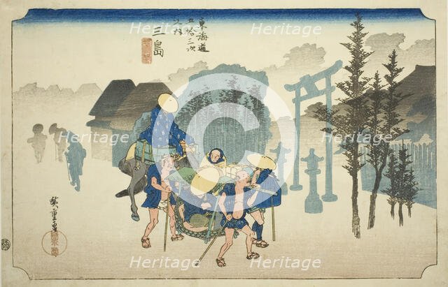 Mishima: Morning Mist (Mishima, asagiri), from the series "Fifty-three Stations of..., c. 1833/34. Creator: Ando Hiroshige.