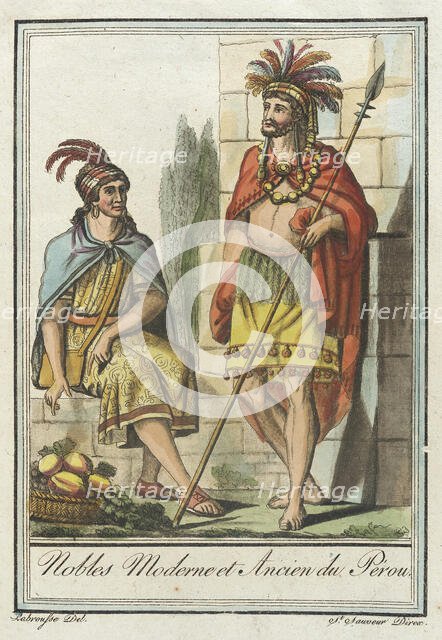 Costumes de Différents Pays, 'Nobles Moderne et Ancien du Pérou', c1797. Creators: Jacques Grasset de Saint-Sauveur, LF Labrousse.