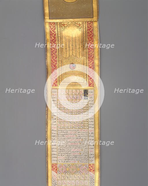Calendar-Almanac in Scroll Form, dated A.H. 1224/A.D. 1810. Creator: Katib Muhammad Ma'ruf Na'ili.