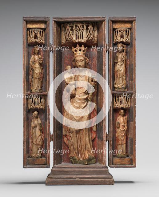 Figures from a Retable of the Virgin and Child, with Saint Catherine of Alexandria..., c. 1440/1460. Creator: Unknown.