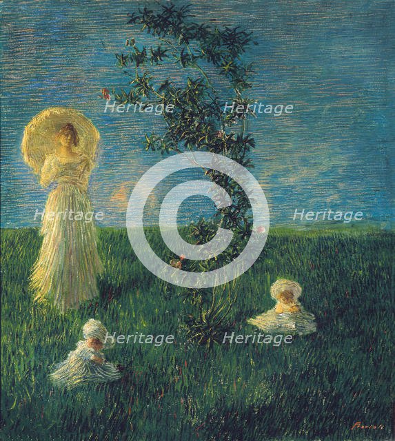 In the meadow (Peace), 1889-1890. Creator: Previati, Gaetano (1852-1920).