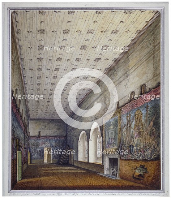 Interior view of the Painted Chamber, Palace of Westminster, London, 1817.                           Artist: William Capon