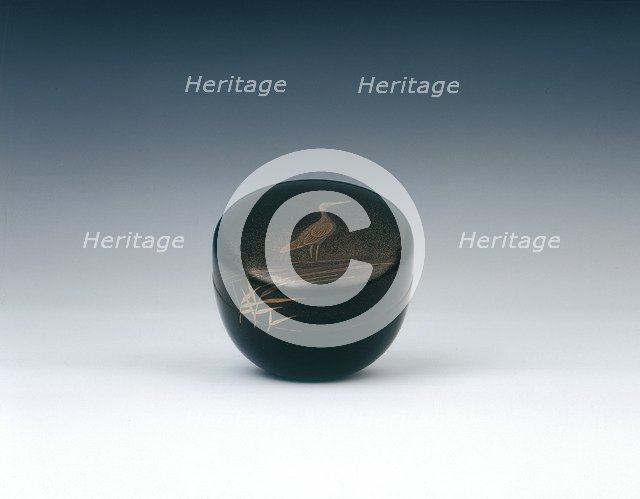 Lacquer natsume with stork, Middle Edo period, Japan, 18th century. Artist: Unknown