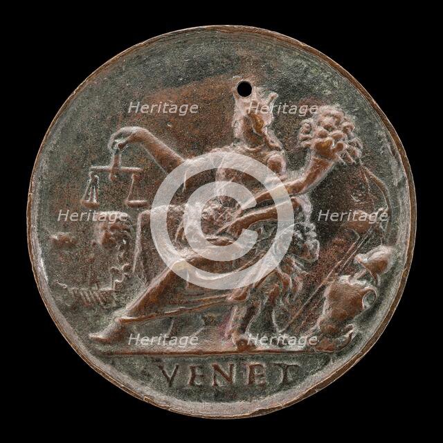 Venetia Holding Scales and Cornucopiae [reverse], probably 1538. Creator: Vittore Gambello.
