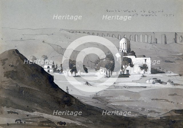 'View South West of Cairo', 1851.          Artist: William Clerihew