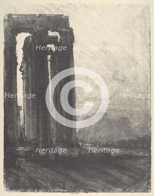Temple of Jupiter, Evening, 1913. Creator: Joseph Pennell.