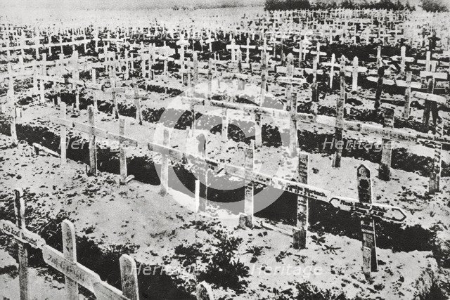 A German cemetery in France, World War I, c1914-c1918. Artist: Unknown