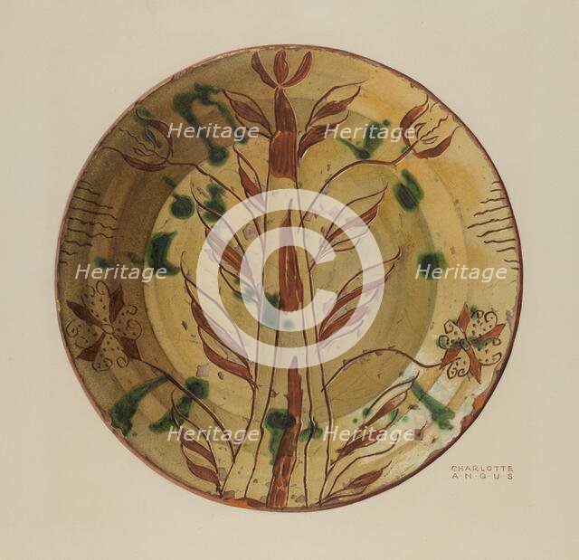 Dish, 1935/1942. Creator: Charlotte Angus.