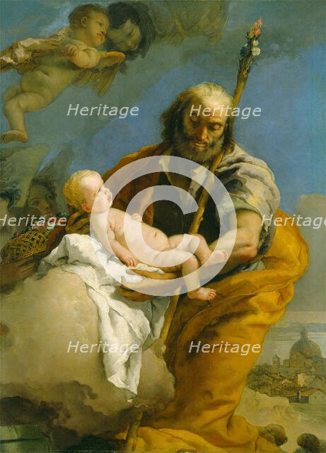 Saint Joseph and the Christ Child, between 1767and 1769. Creator: Giovanni Battista Tiepolo.