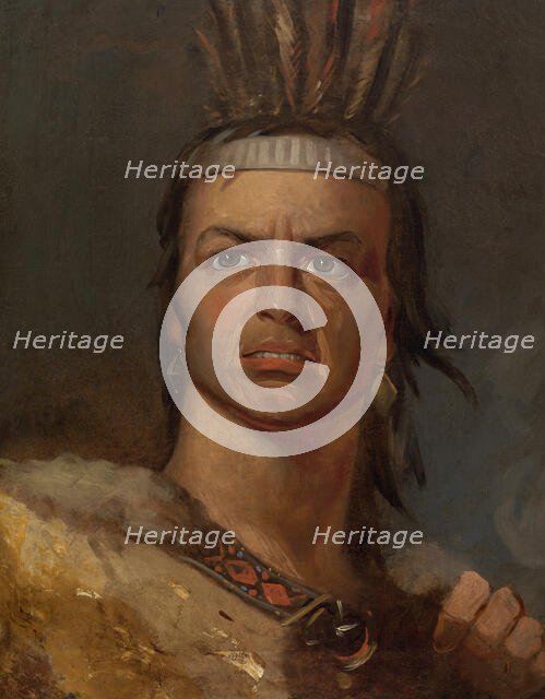 Edwin Forrest in the Role of Metamora, c. 1832. Creator: Frederick Styles Agate.