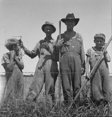 Cotton farmers near Oil City, Carter County, Oklahoma, 1937. Creator: Dorothea Lange.