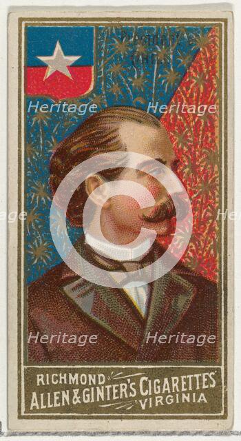 President of Chile, from World's Sovereigns series (N34) for Allen & Ginter Cigarettes, 1889., 1889. Creator: Allen & Ginter.