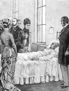 Opening the Marylebone Infirmary at Notting-Hill: the Princess of Wales visiting the patients, 1881. Creator: William James Palmer.
