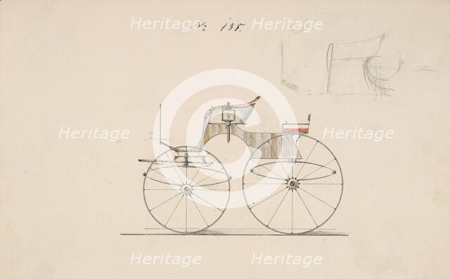 Design for 4 seat Phaeton, no top, no. 138, 1850-70. Creator: Brewster & Co.