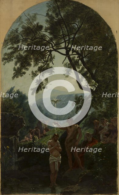 Esquisse pour l'église de la Trinité : Le Baptême du Christ, c.1877. Creator: François Louis Français.
