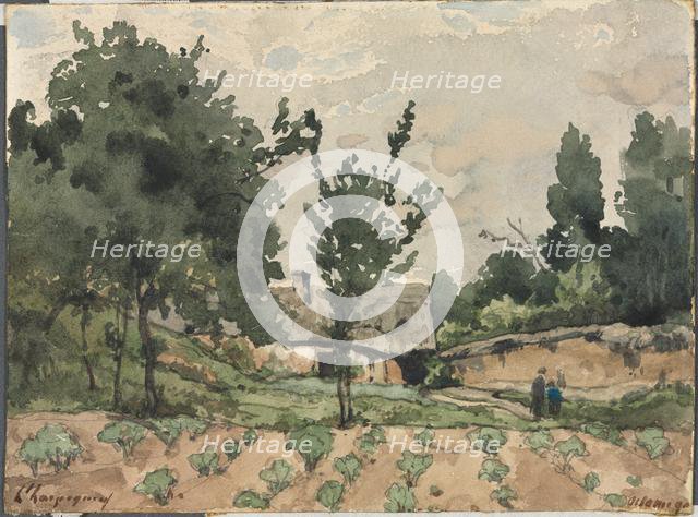 Landscape with Farmhouse, 1892. Creator: Henri Joseph Harpignies (French, 1819-1916).