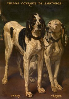 Two Dogs, c1830-1880. Creator: Louis-Godefroy Jadin.