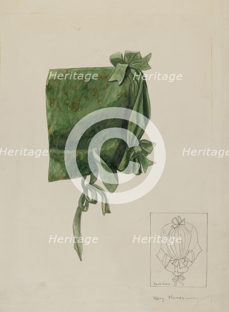 Child's Bonnet, c. 1936. Creator: Mary E Humes.