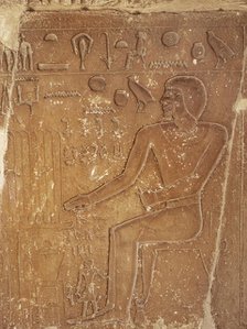 Deceased making an offering to the gods, Necropolis of Saqqara, Egypt, 2015. Creator: Unknown.