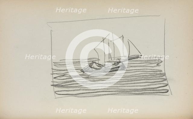 Italian Sketchbook: Sailboat (page 75), 1898-1899. Creator: Maurice Prendergast (American, 1858-1924).