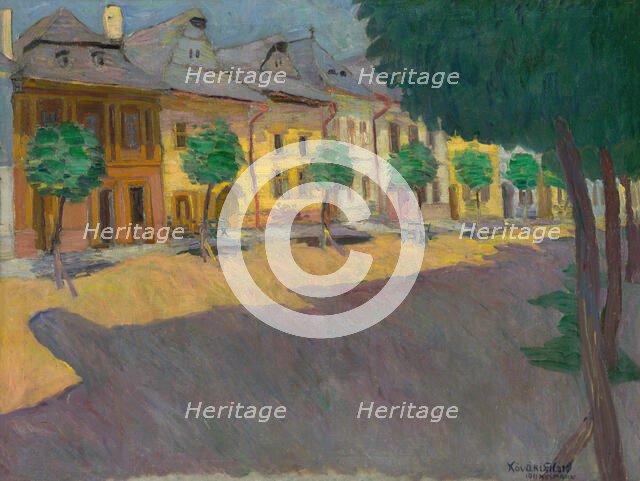 Street in Kezmarok, 1911. Creator: Konstantín Kövári-Kacmarik.