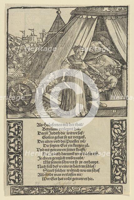 Judith with the Head of Holophernes, from Das Büchle Memorial, 1533. Creator: Hans Schäufelein the Elder.