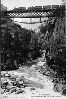 Railway Bridge over river gorge Creator: Unknown.