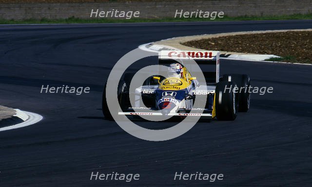 1987 British Grand Prix, Silverstone. Nigel Mansell wins in Williams FW11B. Creator: Unknown.