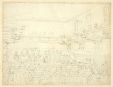 Study for Quaker's Meeting, from Microcosm of London, c. 1809. Creator: Augustus Charles Pugin.