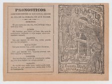 Cover for 'Oraculo Mignon', a witch brewing a potion in a cauldron, ca. 1880-1910., ca. 1880-1910. Creator: José Guadalupe Posada.