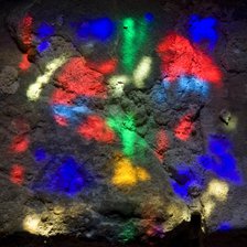 Patterns of colour and light from a stained glass window, Dover Castle, Kent, c2009. Artist: Derek Kendall.