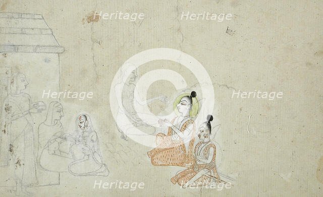 Rama, Lakshmana, and Sita at a Hermitage, c1800. Creator: Unknown.