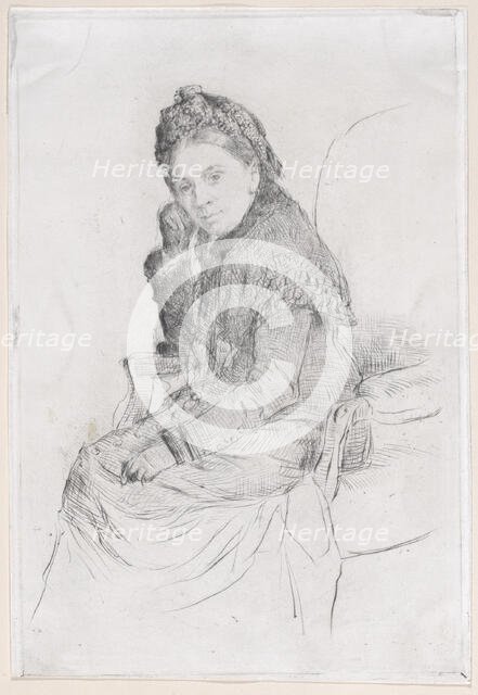 Portrait of Madame Bouquet de la Grye, 1879. Creator: Marcellin-Gilbert Desboutin.