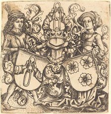 Arms of Rohrbach and Holzhausen, c. 1480/1490. Creator: Monogrammist b. g..