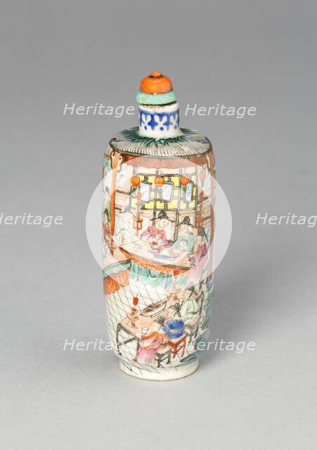 Snuff Bottle with a Scene from the Dream of the Red..., Qing dynasty, Jiaqing reign (1796-1820). Creator: Unknown.