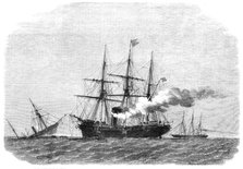 The action off Cherbourg on Sunday between the Alabama and the Kearsarge: the Alabama sinking, 1864. Creator: Smyth.