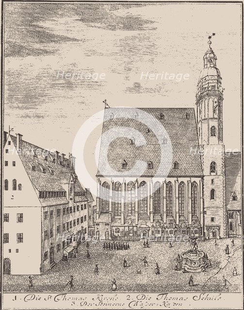 St. Thomas Church and St. Thomas School in Leipzig, 1723.