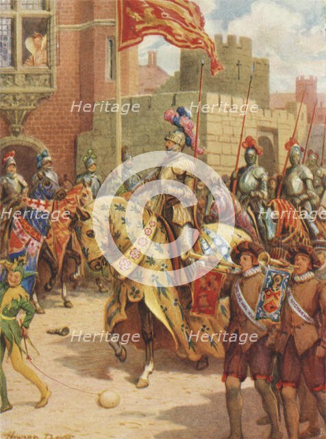 'Sir Philip Sidney at the Tournament in Whitehall', c1929.  Creators: Howard Davie, Harry Payne.
