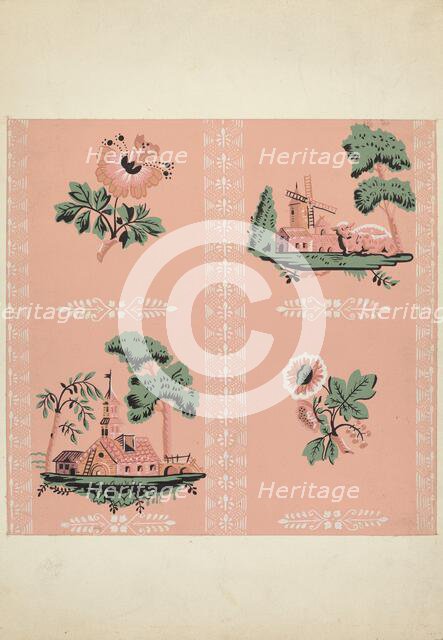 Wallpaper, 1935/1942. Creator: Sidney Liswood.