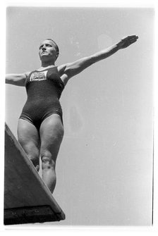 British Diver, Summer Olympics, Berlin, Germany, 1936.  Artist: Unknown