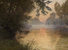 Sunset at the Banks of the Loing, 1896. Creator: Jean Henri Zuber.