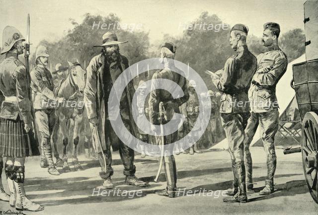 "Majuba Day" - Cronje Surrenders to Lord Roberts at Paardeberg", 1900. Creator: Richard Caton Woodville II.