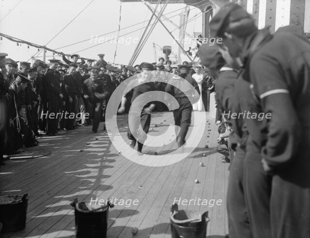 U.S.S. New York, spud race, anniversary of Santiago, 1899 July 3. Creator: Unknown.