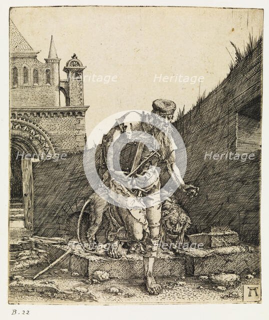 Saint Jerome Walking in a Churchyard, before 1519. Creator: Altdorfer, Albrecht (c. 1480-1538).