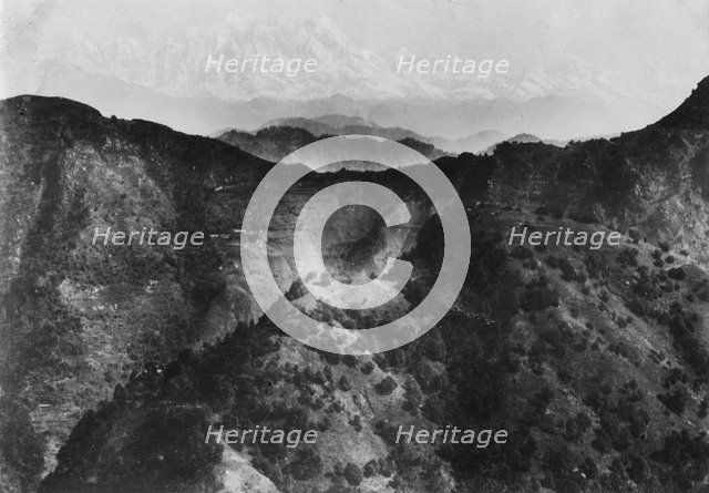 Snow on the Himalayas, taken from Chakrata, 1917. Artist: Unknown