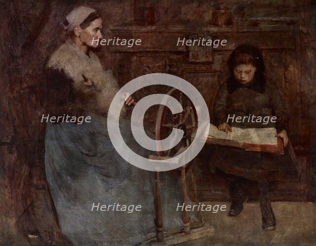 La lecture (The Reading Lesson), about 1892. Creator: Frank Edwin Scott.