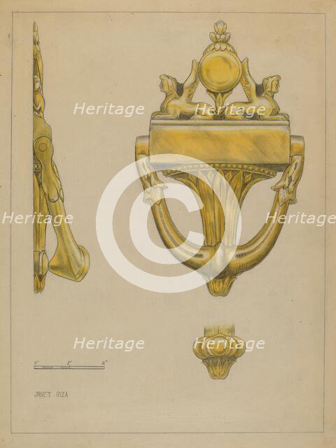 Door Knocker, c. 1936. Creator: Janet Riza.