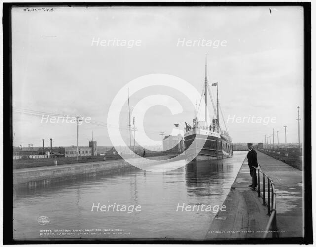Canadian locks, Sault Ste. Marie, Mich. i.e. Ontario, c1902. Creator: William H. Jackson.
