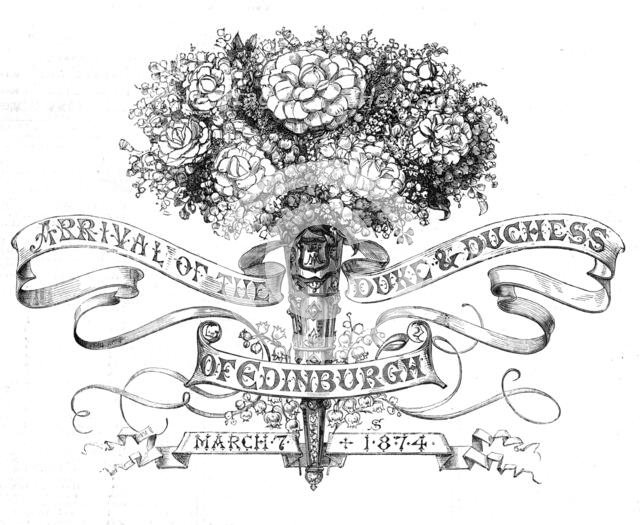 Arrival of the Duke and Duchess of Edinburgh, March 7, 1874. Creator: Unknown.