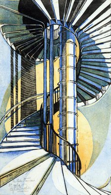 The Tube staircase, 1929. Creator: Cyril Edward Power.